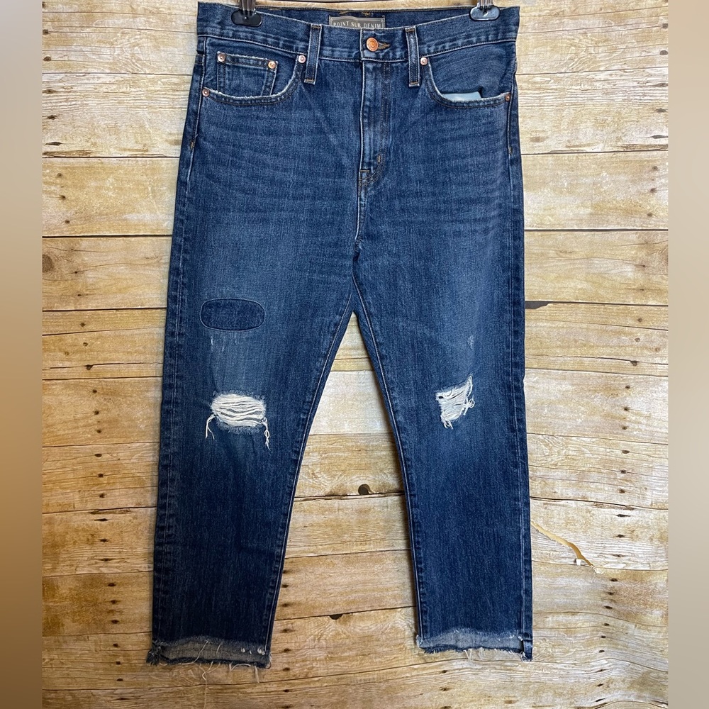 Point sur cropped boyfriend jeans